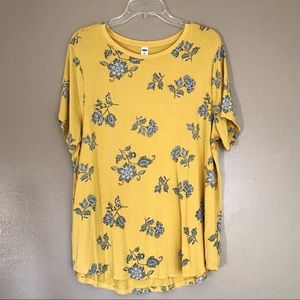 Yellow Floral Print Tee